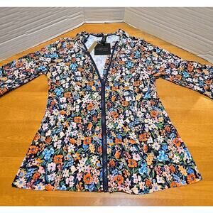 Nip Tuck Women’s 10 Zip Swim Top SPF 50 Surf Beach Floral Australian Athletic